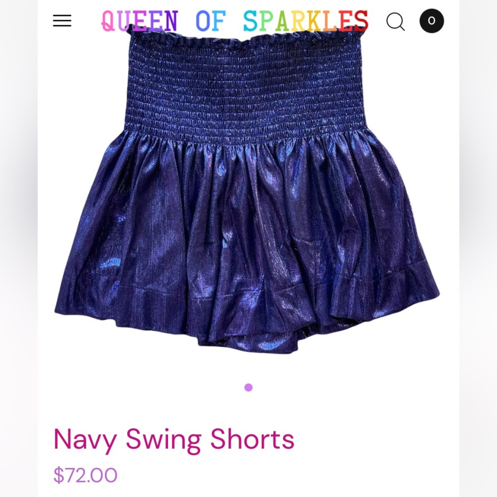 Queen of Sparkles Navy Swing Shorts